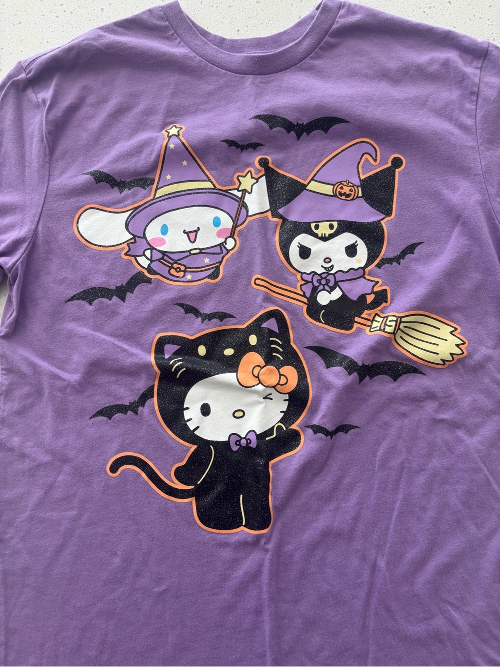 Sanrio Purple Halloween Character Tee with Black & Orange Graphic - Picture 3 of 4